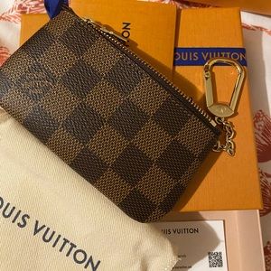 New Louis Vuitton Key Pouch Damier Ebene N62658-Authentic -2021